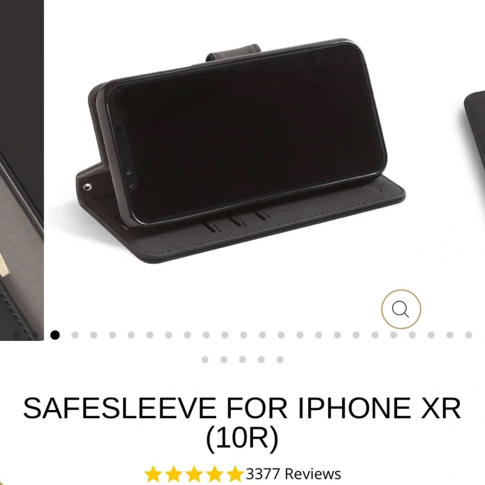 Black Leather Phone Cover with Strap